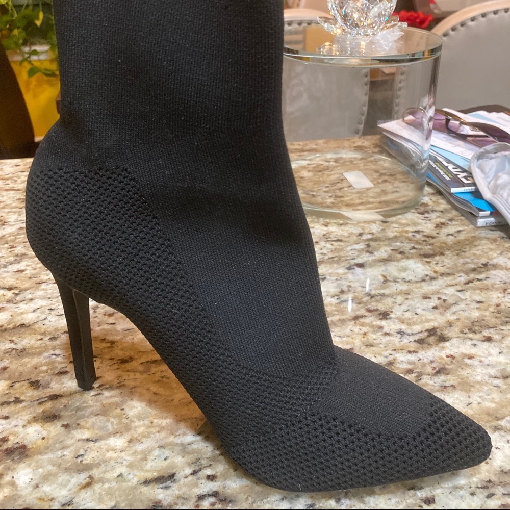 Women’s black fabric ankle boots